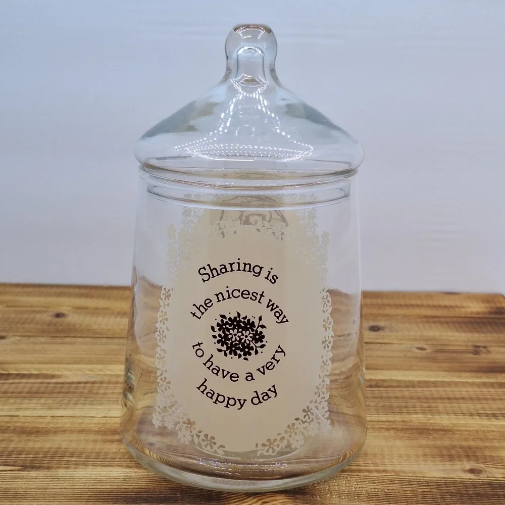 Vintage Holly Hobbie Glass Candy Tea Jar Cansiter Lid‎ American Greetings